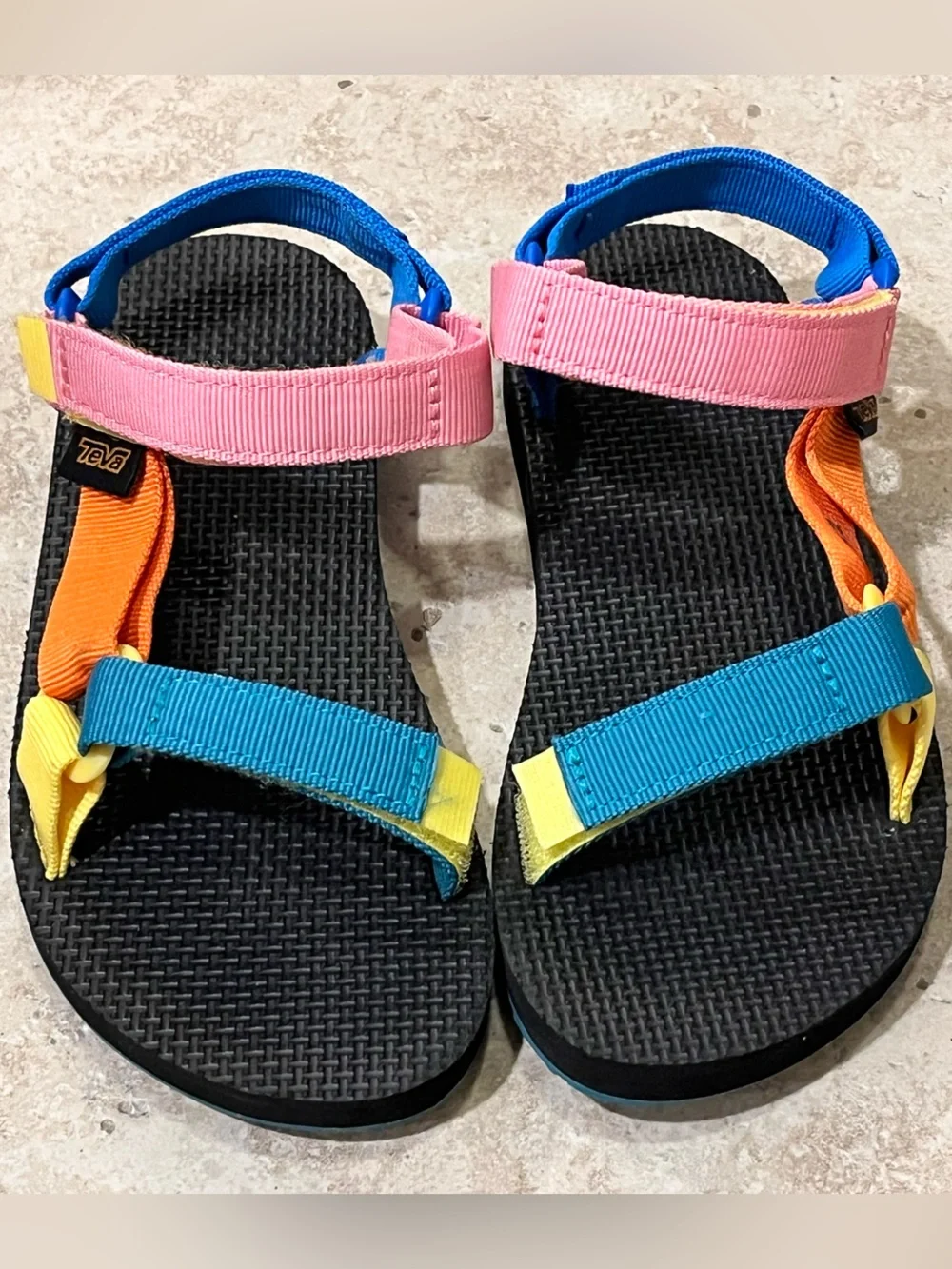 Teva Kid's Original Universal Sandals - 90s Multicolor - Kids Youth Size 2 - EUC